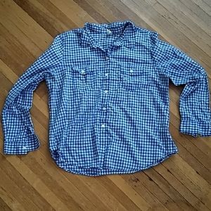 Blue Gingham Button Up Shirt
